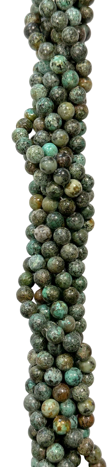 Turquoise naturelle d'Afrique A perles 10mm sur fil 40cm