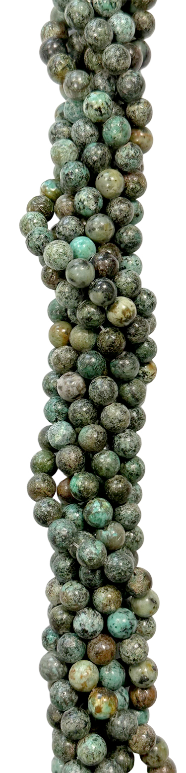 Perline di africano turchese naturale  A da 8mm su filo da 40cm