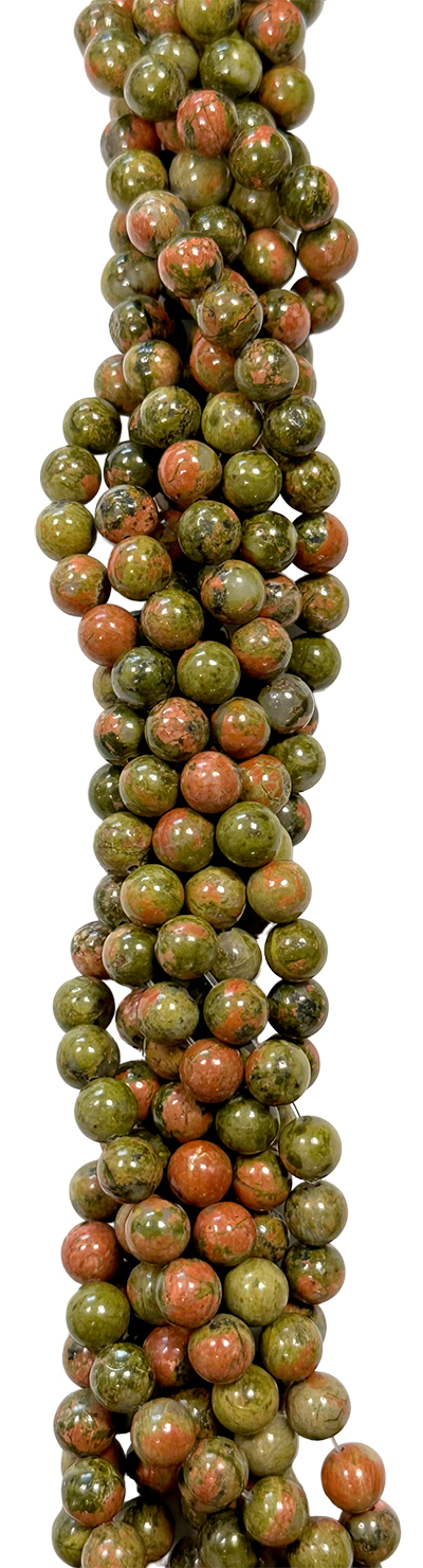 Unakite A 10mm pearls on string