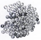 Metal spacer silver round flat tribal 6mm x100