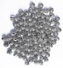 Silver metal spacer round tribal 8mm x100