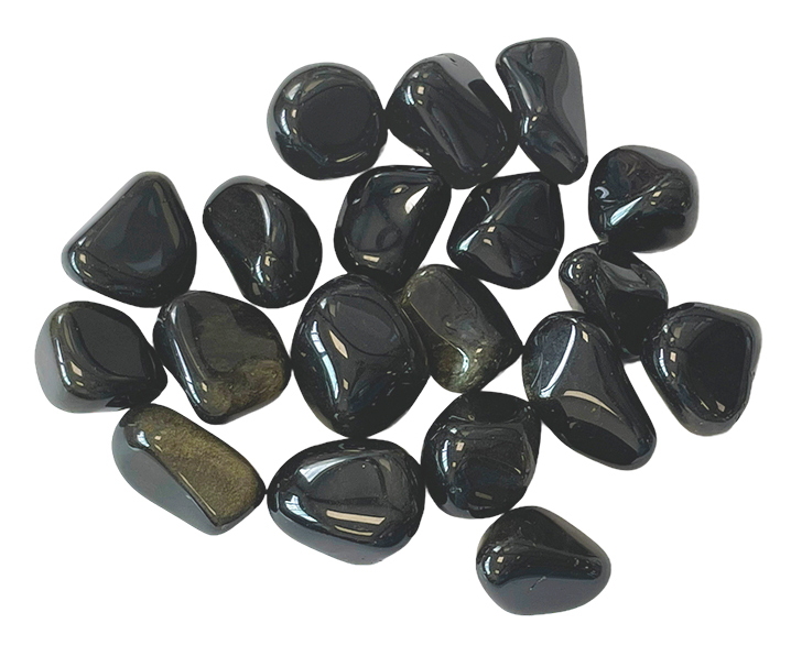 Obsidienne noire dorée A pierres roulées 250g