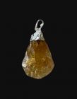 Rough heated Citrine pendant Silver plated
