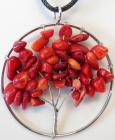 Red coral tree of life pendant 5cm