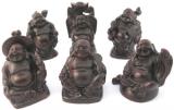 Set de 6 bouddhas resine rouge 5cm