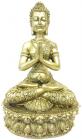 Gold tibetan meditation buddha sitting on lotus 35cm