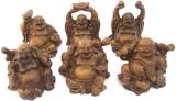 Set de 6 bouddhas couleur bois 7cm
