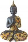 Thai buddha praying black & gold 22cm