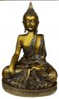 Bouddha Méditation résine Or Antique 27cm