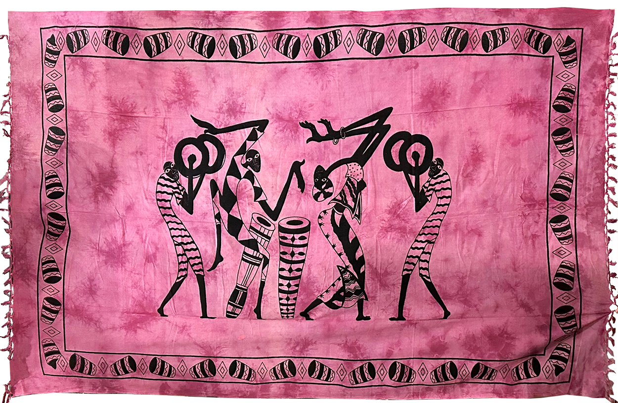 Dancers & Jumbé African Bedsheet pink
