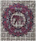Purple & Red Elephant and Lotus  bedsheet