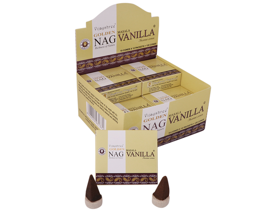 Vijayshree Golden Nag Vanilla cones incense