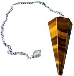 Conical pendulum in Tiger's eye 6 faces