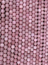 Quartz rose A perles 8mm sur fil 40cm
