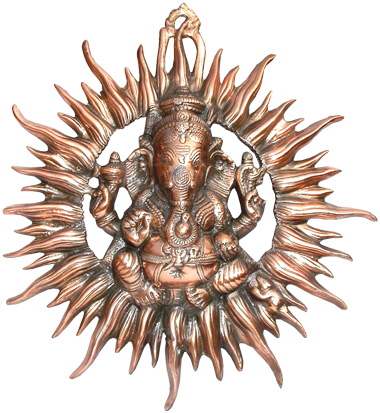 Ganesh soleil murale in alluminio 52cm