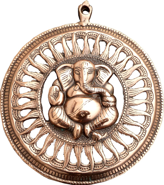 Ganesha wall hanging aluminium 28cm