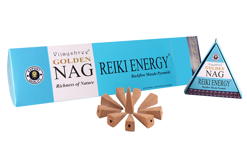 Vijayshree Golden Nag Reiki Energy Conos de reflujo 12 piezas