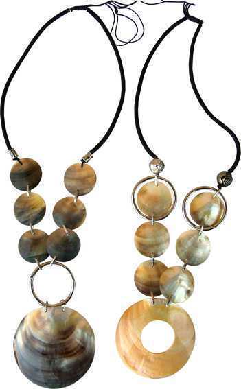 Collana di conchiglie e acciaio x2 pezzi