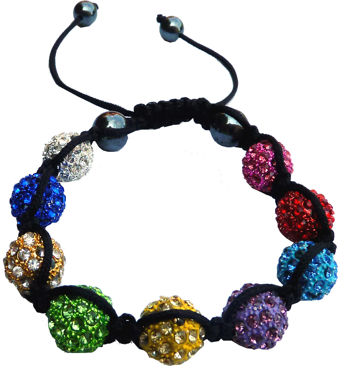 Shamballa 9 pierres multi couleurs