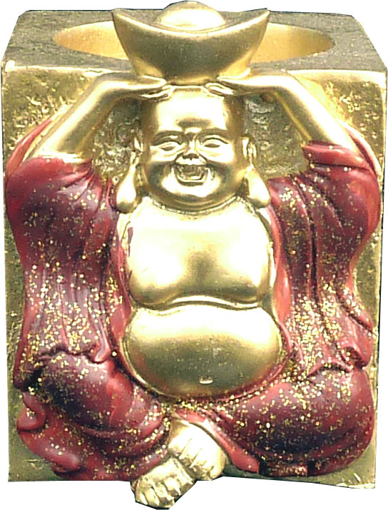 Bordeaux happy buddha tealight candle holder 7cm