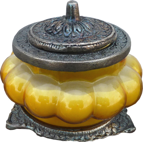 Buddha delight scented candle in a rustic handmade glass & metal jar