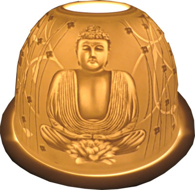 Bougeoir bouddha en résine 12cm