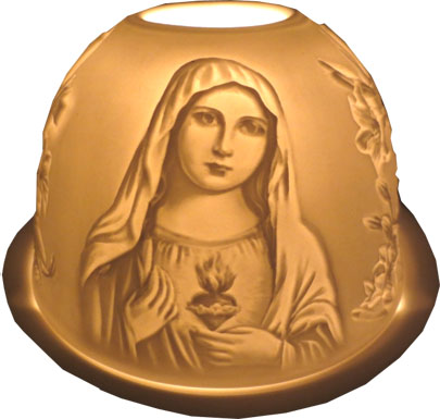 Bougeoir vierge marie en résine 12cm