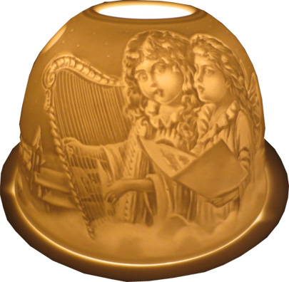 Chineese cupidon couple candle holder 12cm