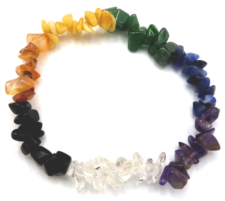 Natural 7 chakra chipstone 18cm bracelet