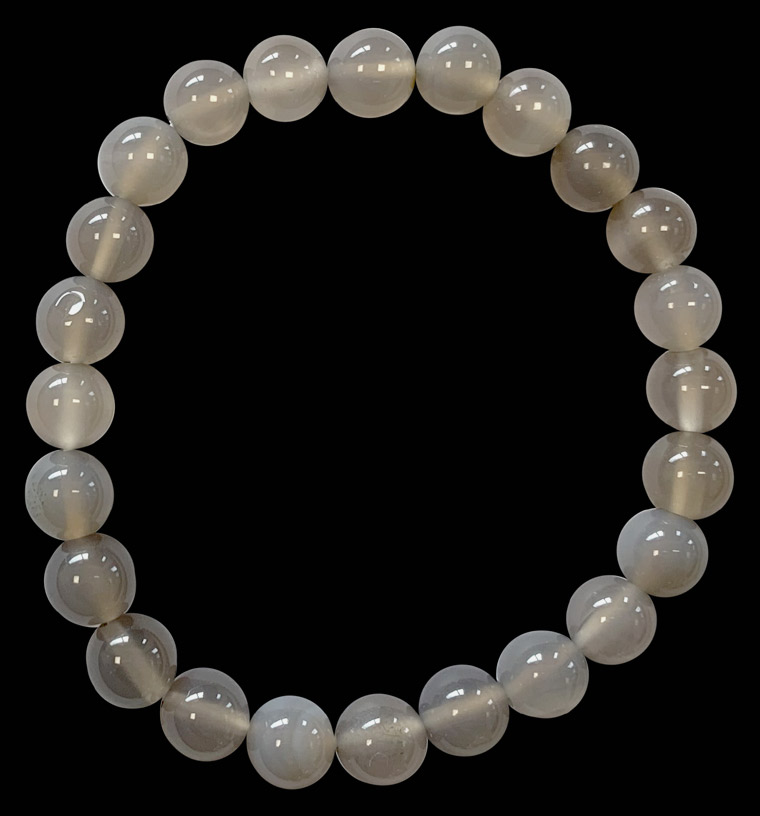 Bracelet Agate Grise perles 8mm