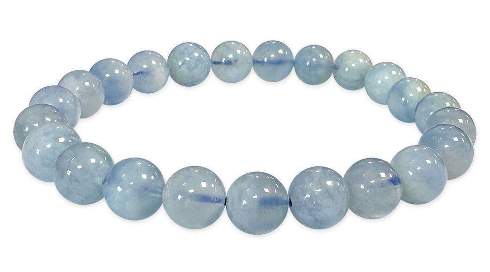 Aquamarine bracelet with 8mm beads