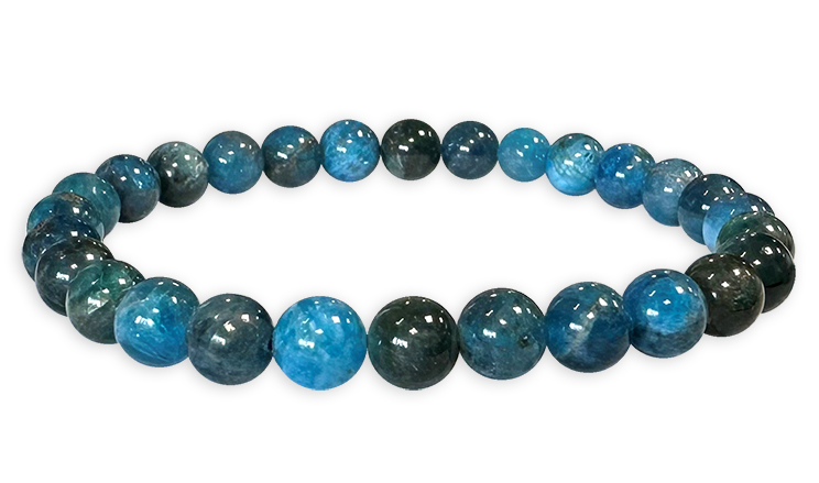 Bracelet Apatite Bleue AA perles 6mm