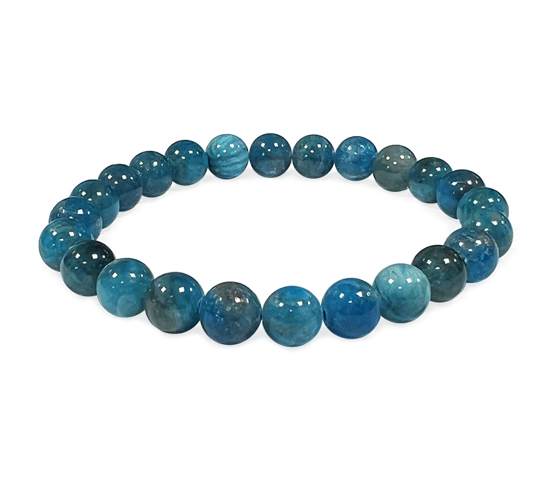 Bracelet Apatite Bleue AA perles 8mm