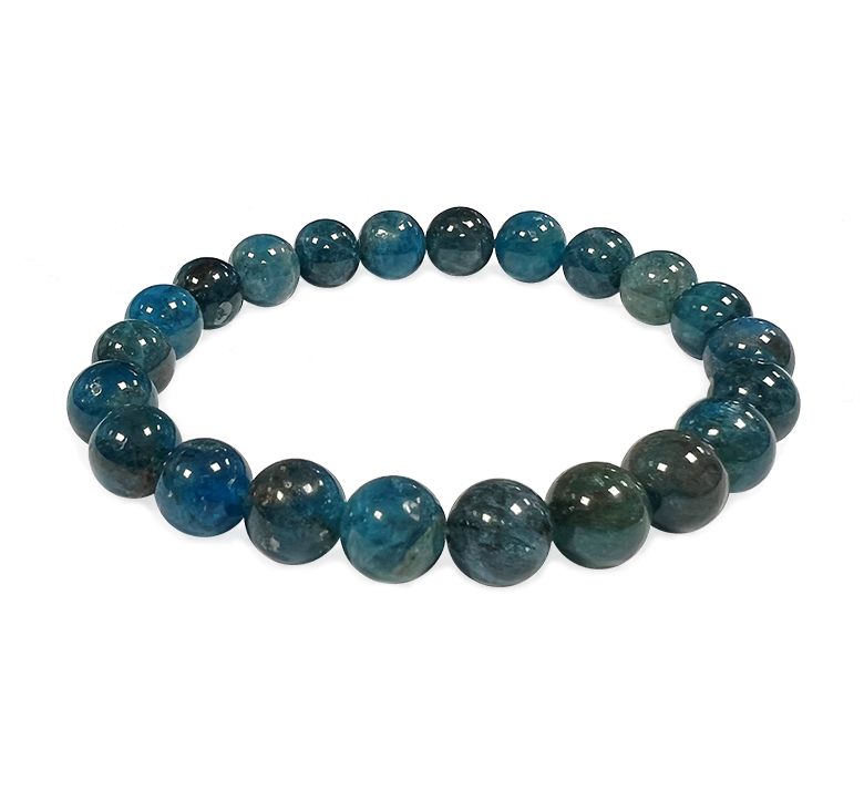 Bracelet Apatite Bleue perles 8mm