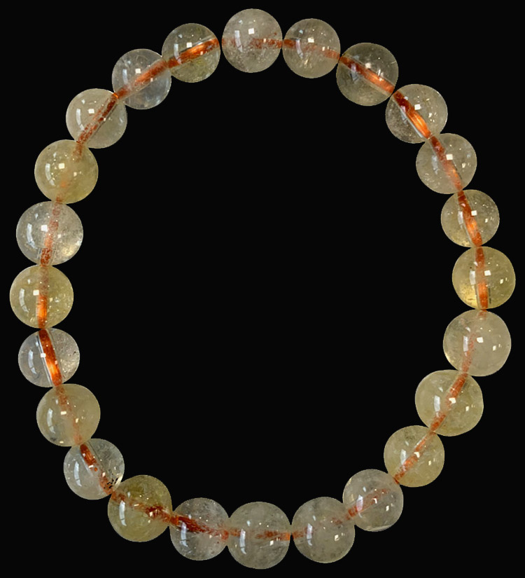 Bracelet Citrine chauffée perles 8mm