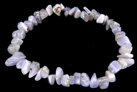 Bracelet Calcedoine bleue chips 18cm