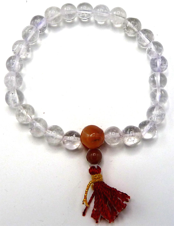 Bracelet Yoga Cristal de roche perles 8mm