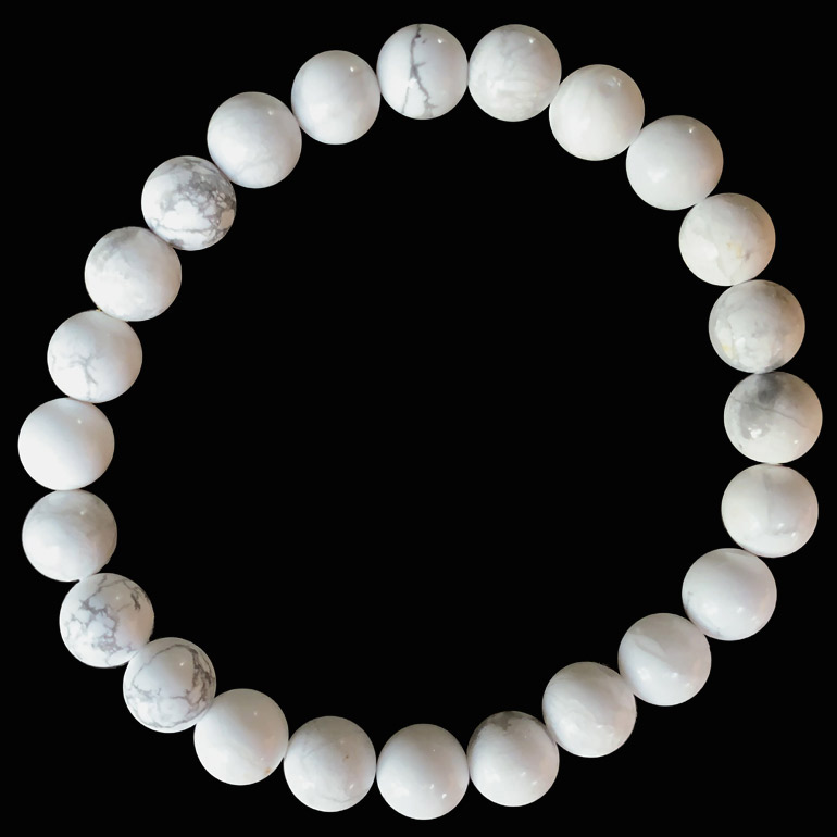 Bracelet Howlite A perles 8mm