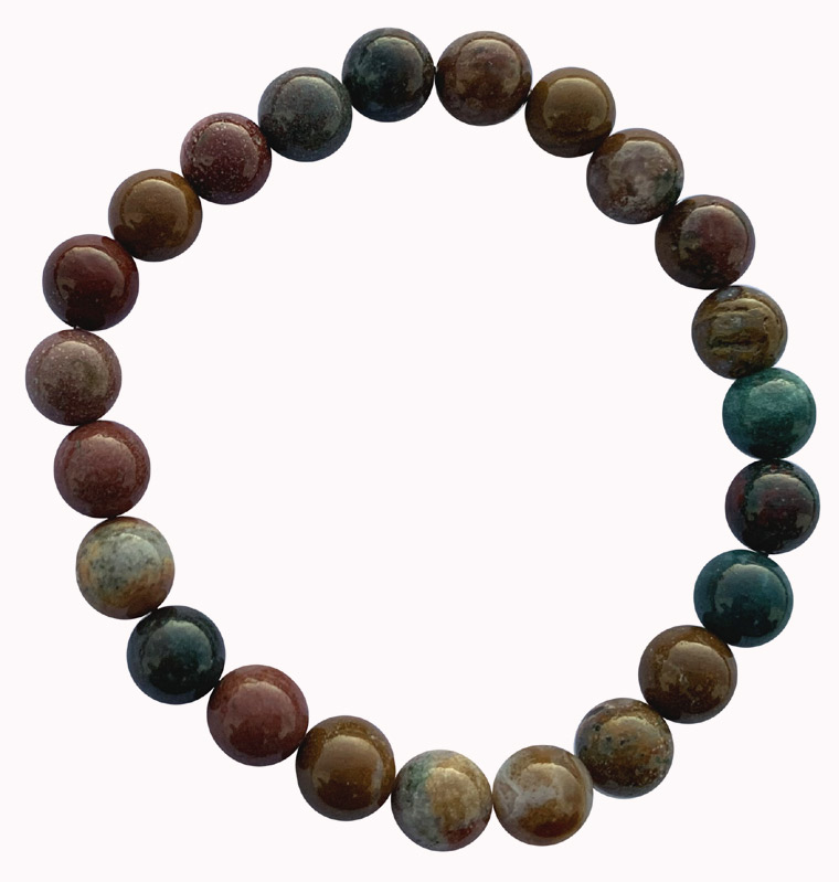 Bracelet Jaspe océanique perles 8mm