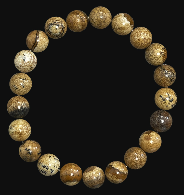 Bracelet Jaspe Paysage perles 8mm