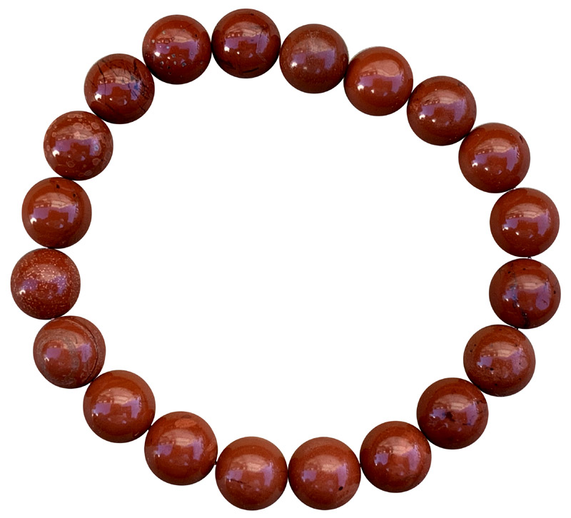 Bracelet Jaspe Rouge perles 10mm