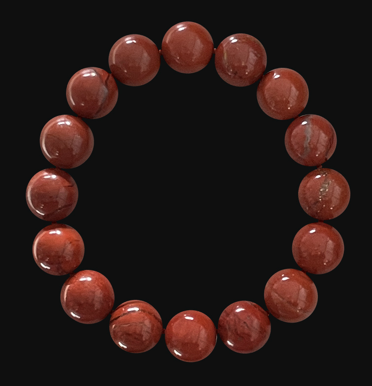 Bracciale con perline di diaspro rosso 12mm