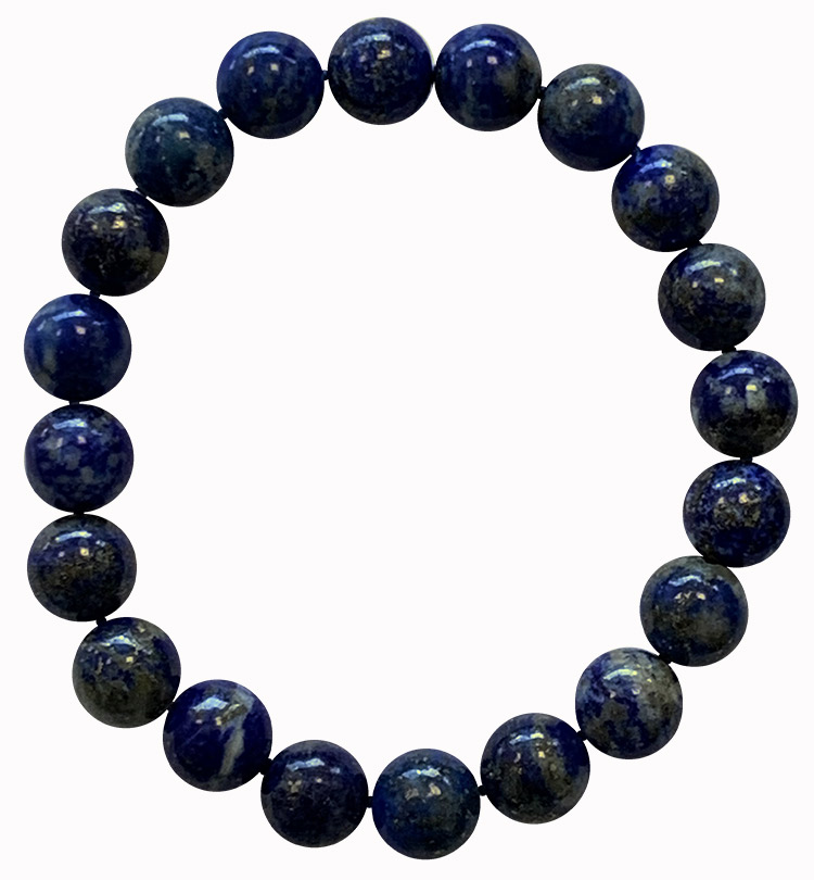 Bracelet Lapis Lazuli perles teintées 10mm
