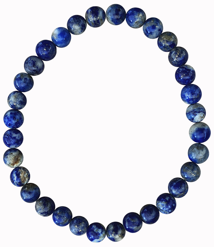 Bracelet Lapis Lazuli perles teintées 6mm