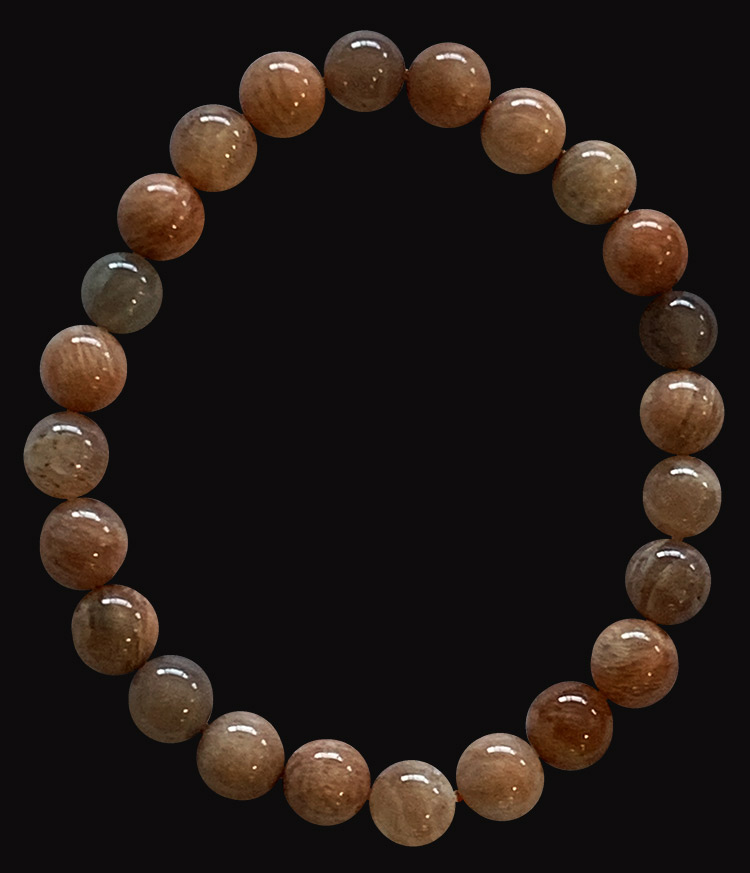 Bracelet pierre de lune adulaire A perles 8mm