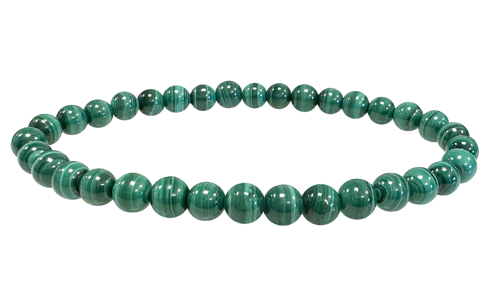 Bracciale in malachite Colore Chiaro con perle AAA da 5,5-6,5 mm