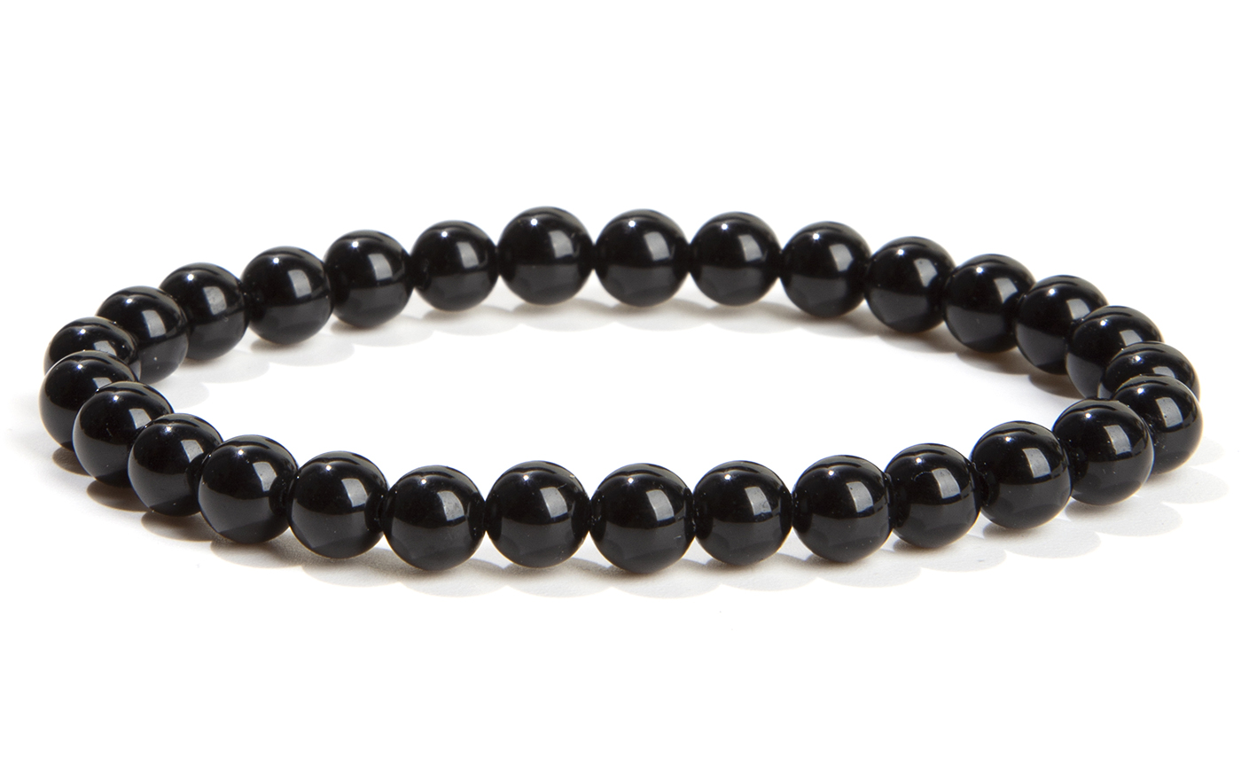 Bracelet perles Obsedienne noire 6mm