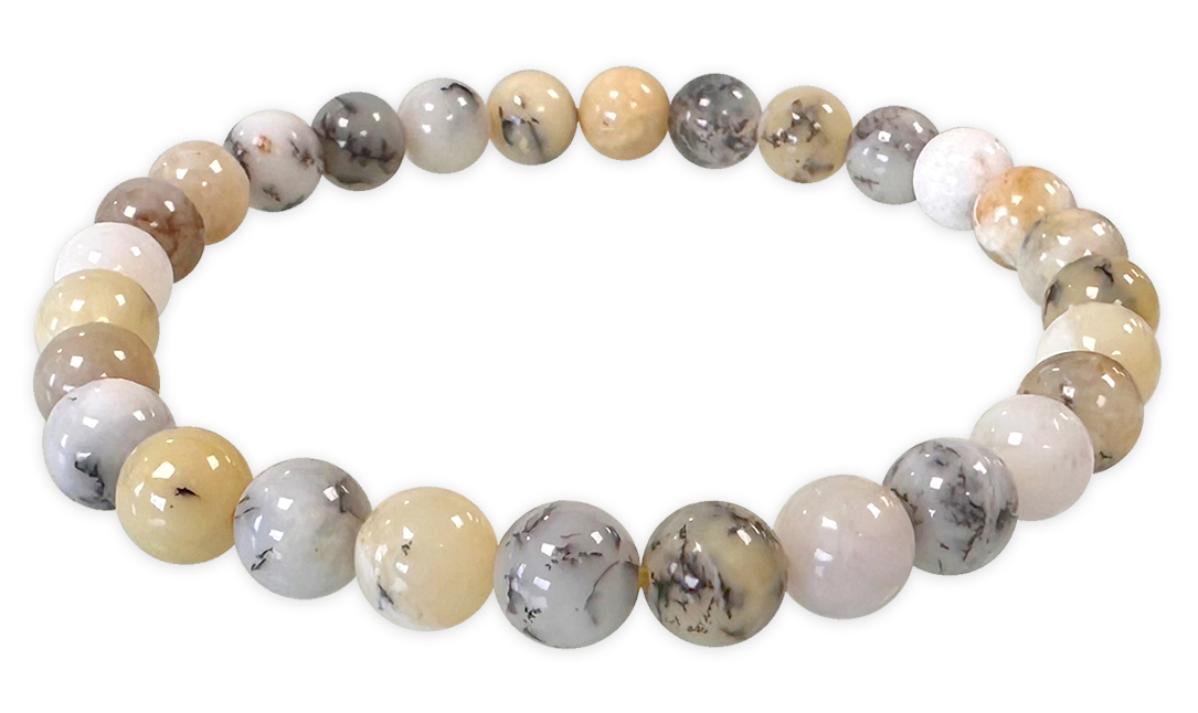 Bracelet  Opale Dendrite A perles 6-7mm