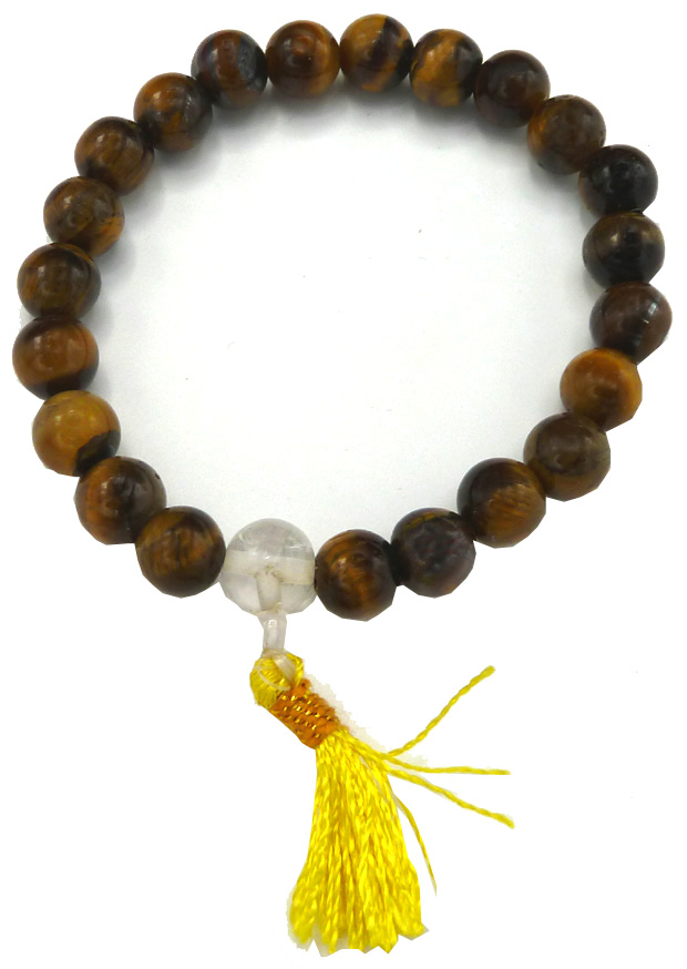 Bracelet Oeil de tigre Yoga perles 8mm