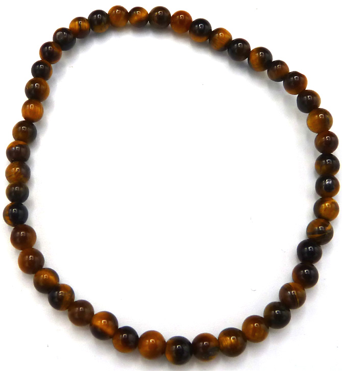 Bracciale occhio di tigre 'A' perline 4mm